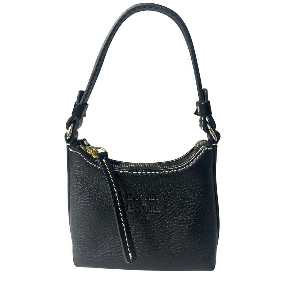 Dooney & Bourke Itsy bitsy bag Black Micro Bag EUC Pebbled Leather Rare - Picture 1 of 5